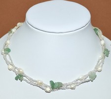 Perlen Ketten,echte Süßwasser Natur Perlen & Edelsteine Halskette 43cm 1 St. Neu