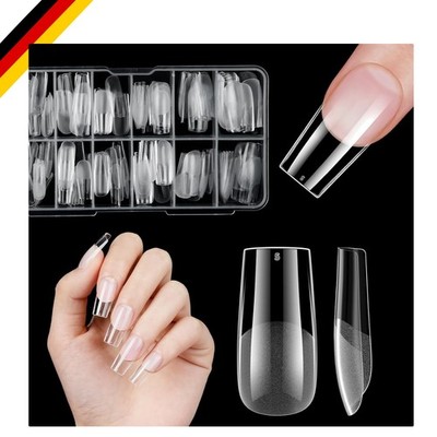 Nageltips Acryl Gelnägel 120 Stück 12 Größen Quadrat Vollabdeckung Nägel