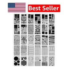 30 PCS Reusable Journal Stencils - Eco-Friendly 4x7 Designs for Scrapbook Lovers