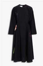 VALENTINO GARAVANI Tie-front floral-print silk crepe de chine midi dress Sz UK8