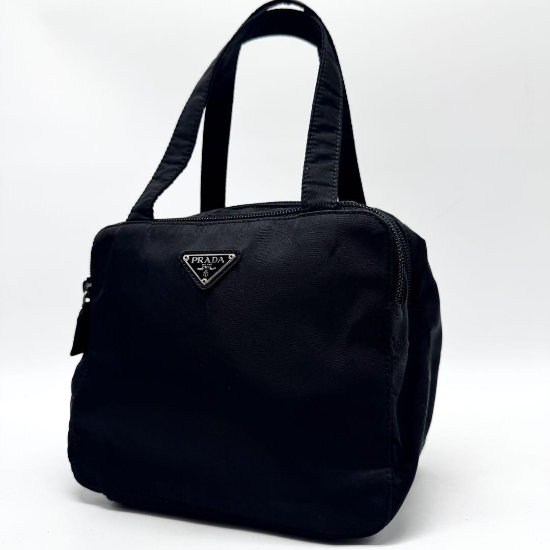 Prada Mini Vanity Bag Black Nylon with Triangle Logo