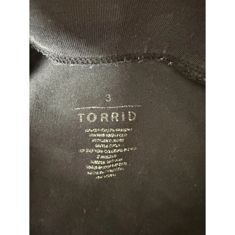 Torrid Black Full Length Leggings Pants Size 3 Elastic Waist Stretchy - Image 2 of 4