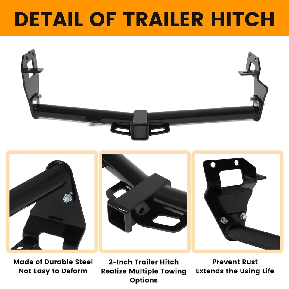 3 级拖车挂 2 英寸接收器黑色钢适用于吉普 Renegade 2015 - 2023 — 第 3/4 张图片