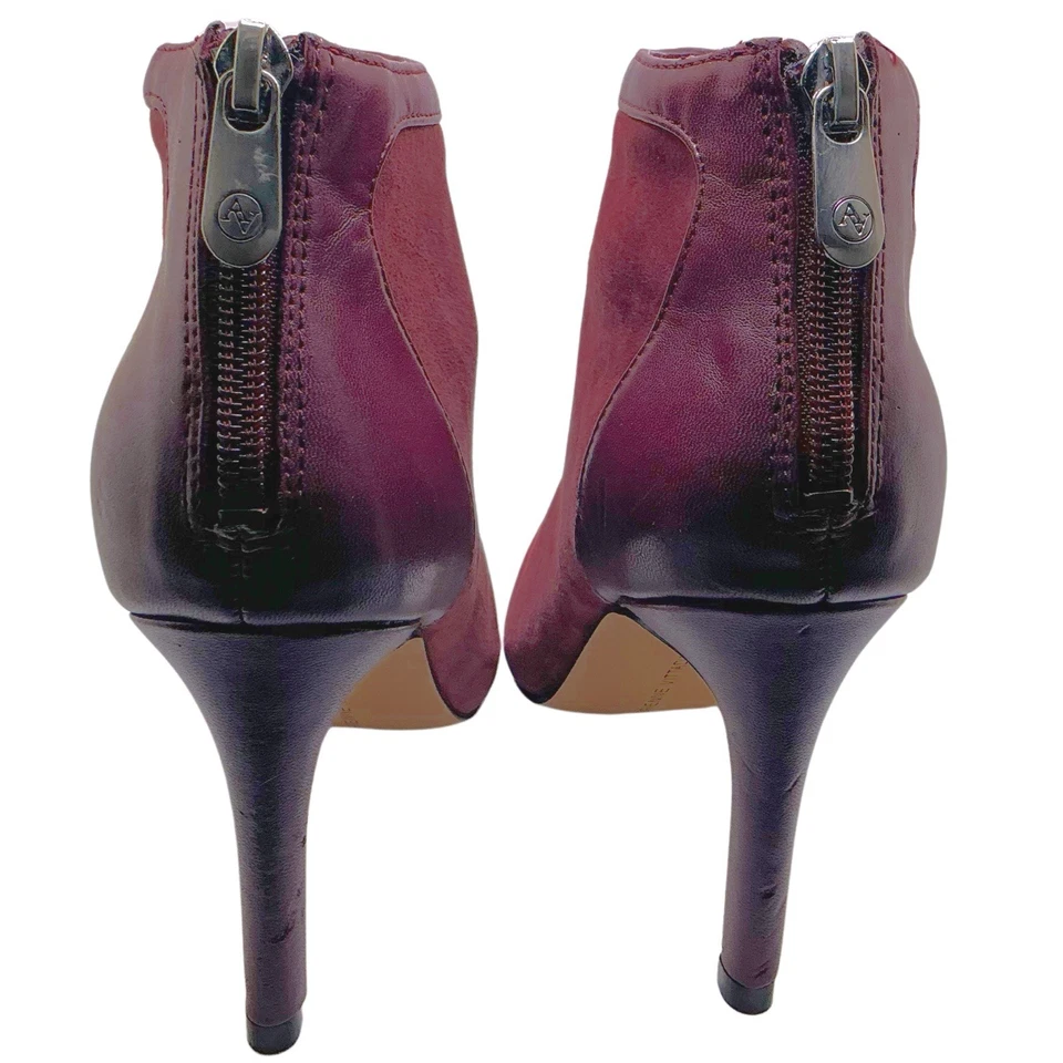 ADRIENNE VITTADINI Botín Gamuza Cuero Borgoña Talla 6M Foto 4 de 4