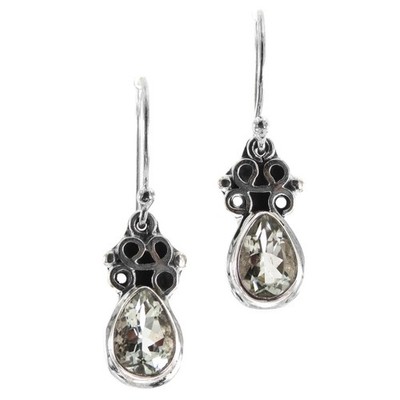 925 Sterlingsilber Träne grüner Amethyst Sterling Ohrringe, 13/16''