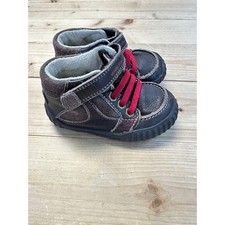Stride Rite SRT Quest Leather Boots Size 4M Boys Brown Red Lace Up Hook Loop