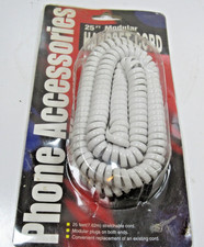 Vintage 25-ft Modular Coil Phone Cord White New and Sealed MC5