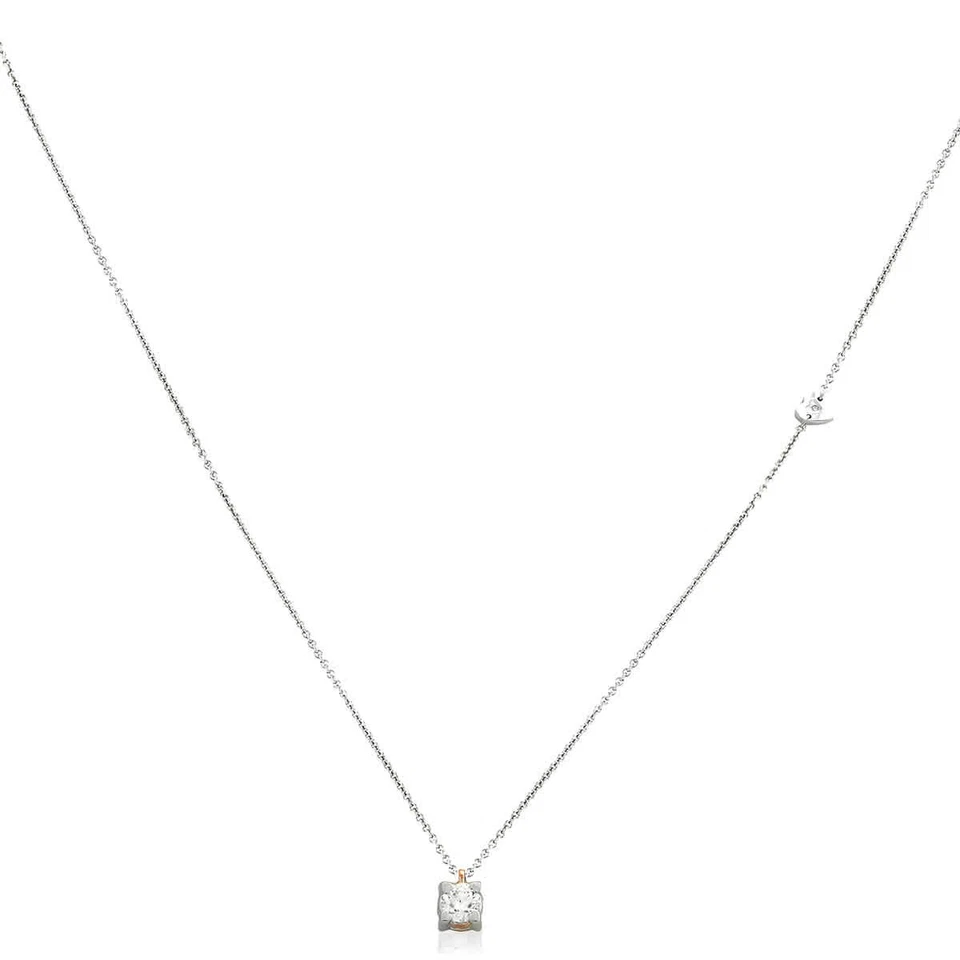 Collar cubo esculpido de oro blanco Salvini para dama