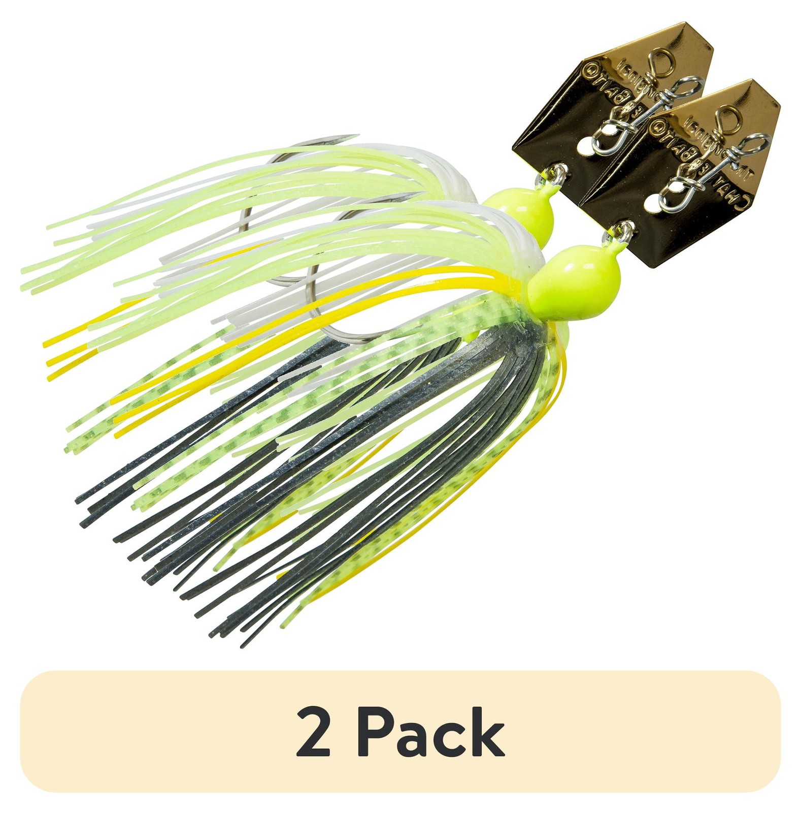 ChatterBait Bladed Jig 3/8 oz Lure Bass Fishing Jig with Trailer Hook Chartreuse - Image 1