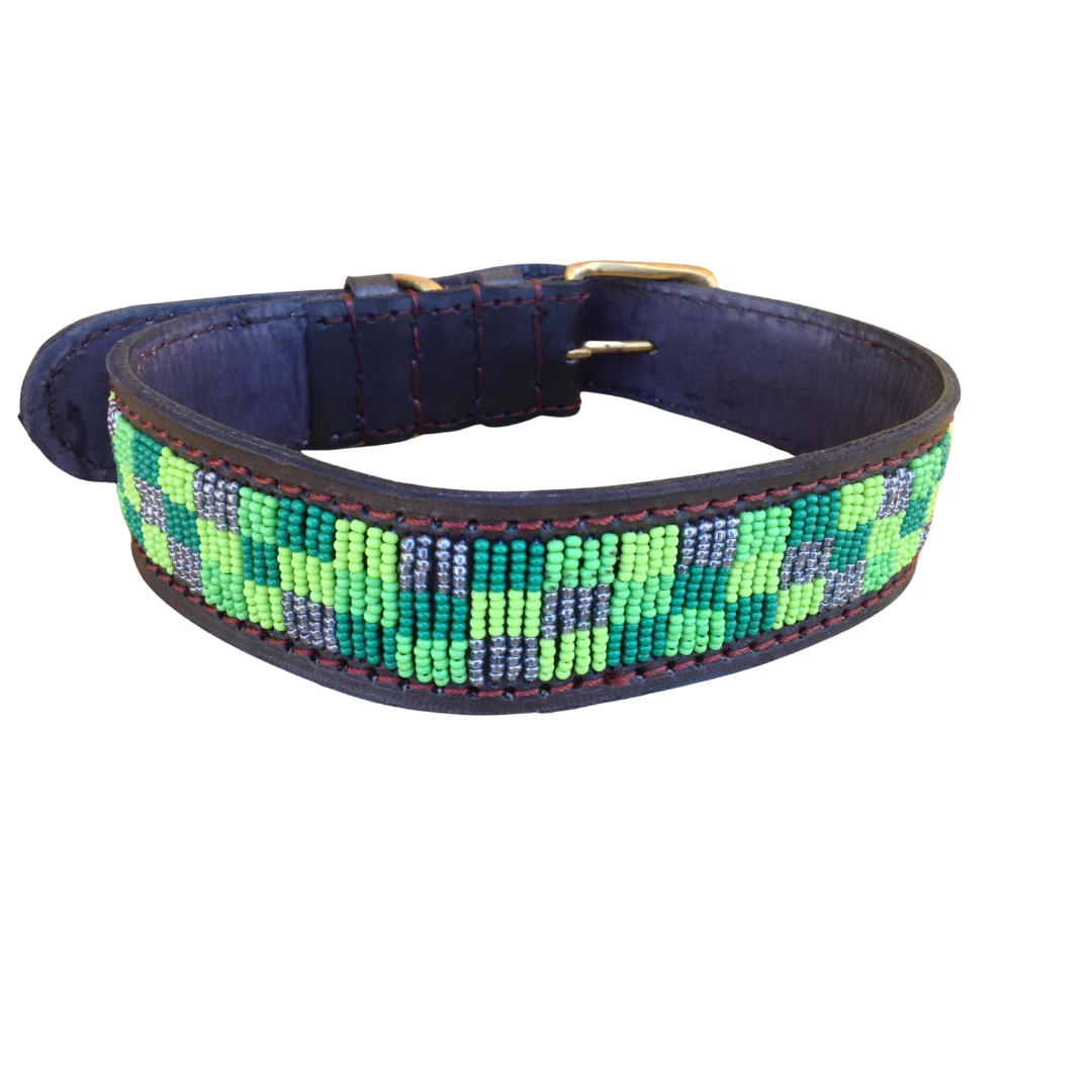 Beaded Leather Dog Collar&Leash Africa Maasai Green/Lime Custom Pet Name XXS-XXL
Opens in a new wind