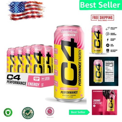 Cellucor Strawberry Blast - Zero Sugar Performance Energy Drink, 200mg Caffeine