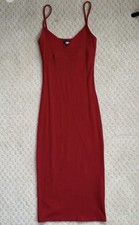 Reformation Scarlet Red Bodycon Rib Knit Midi Dress￼