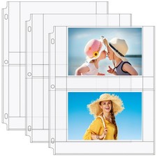 MaxGear 30 Pack 4x6 Photo Sleeves for 3 Ring Binder 4" x 6"-2 pockets, Claer