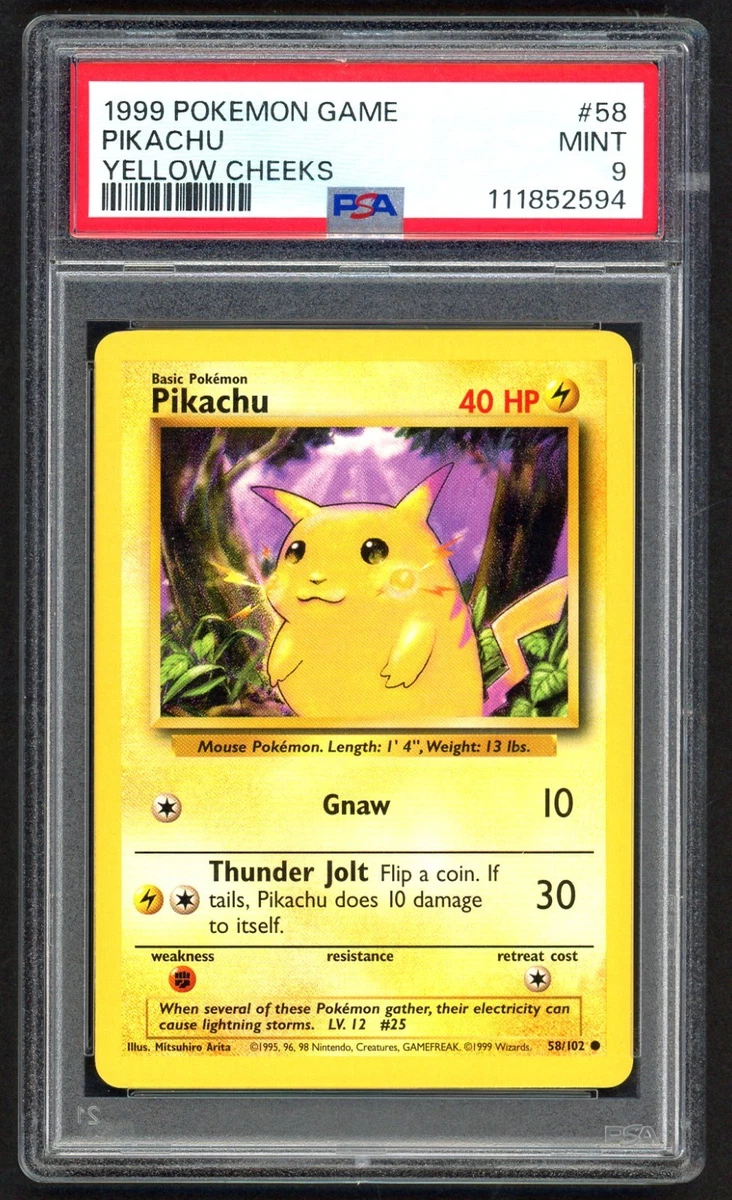 Pokémon TCG Base Set Pikachu Grade 9 Individual Collectible Card