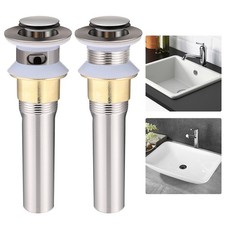 1-1/2" to 1-3/4" Bathroom Pop Up Drain Brass Brushed Nickel for Sink Support US