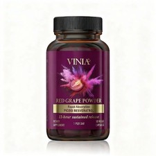 Vinia Red Grape Powder Rapid Absorbtion Piceid Resveratrol 60 Veggie Capsules