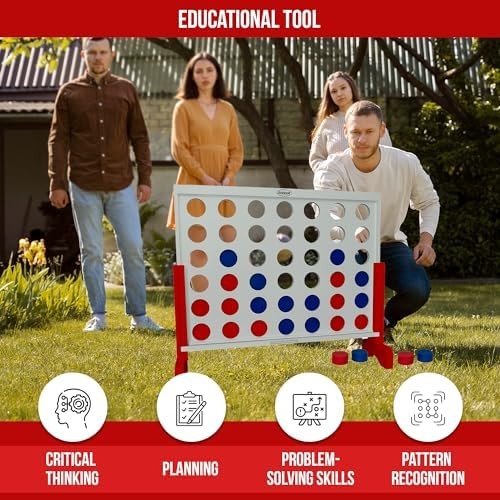 Bolaball 4 in a Row Giant Outdoor Game – 1.8 Ft Jumbo Yard Game for Adults &