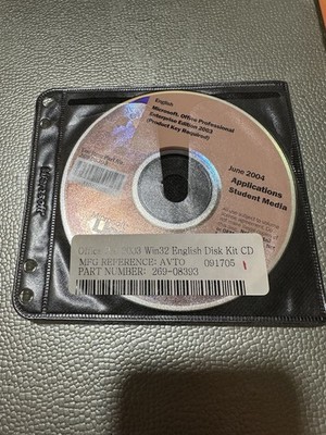 Microsoft Office Professional Enterprise 2003 CD - Win32 English 269-08393 W KEY