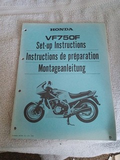 Honda VF750F Set Up Instructions Operating Manual VF 750 F