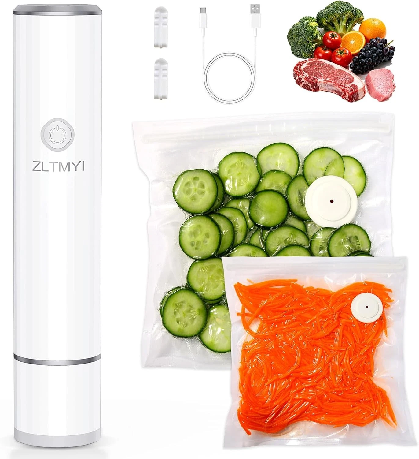 Handheld Vacuum Sealer 65kPa with 20 Reusable Bags