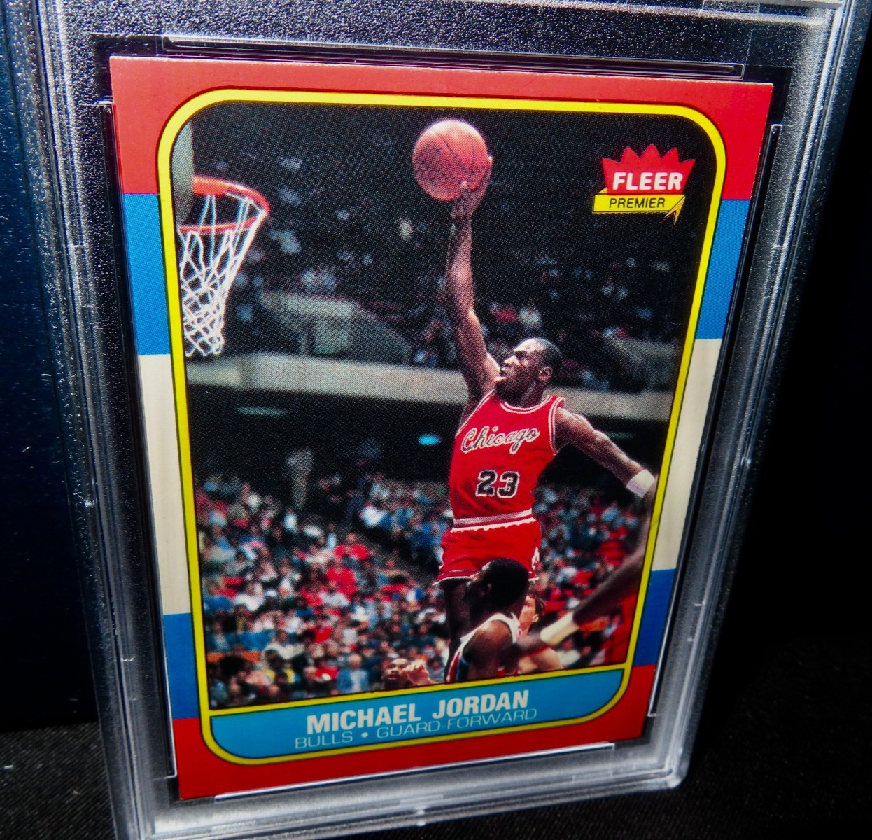 1986 FLEER MICHAEL JORDAN ROOKIE PSA 5 EX! RC #57 CHICAGO BULLS VINTAGE!! view 2