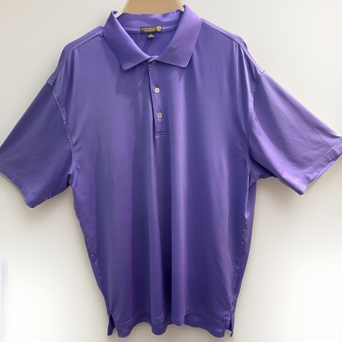 Peter Millar Summer Comfort Polo Shirt Mens XL Purple Short Sleeve Casual Golf