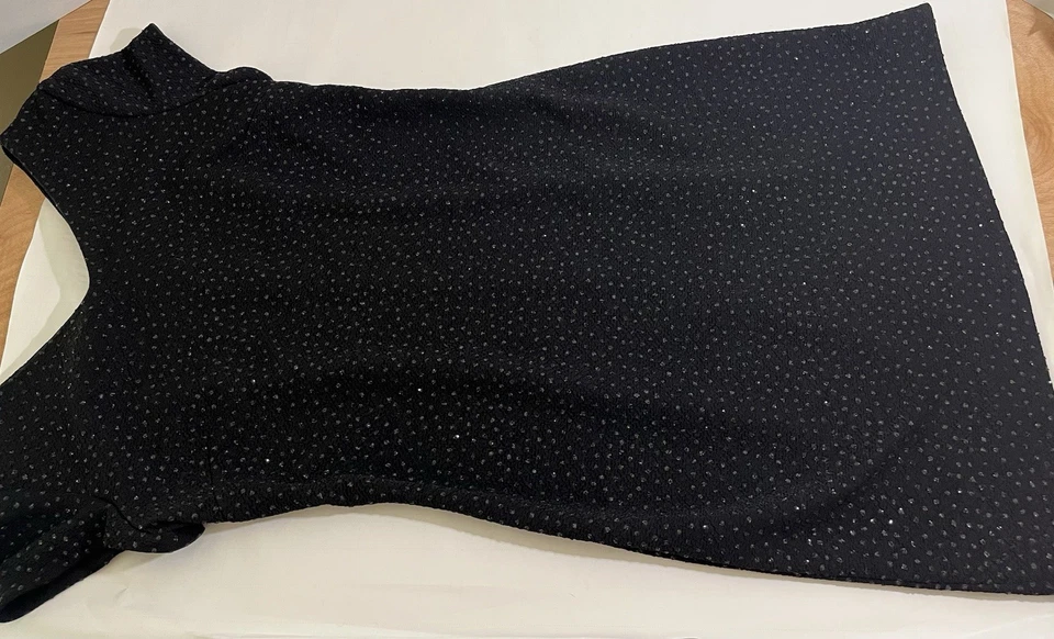 David Warren New York Sparkly  Black Dress SZ 10 Short Sleeve Crystal Beaded - Image 3 of 4