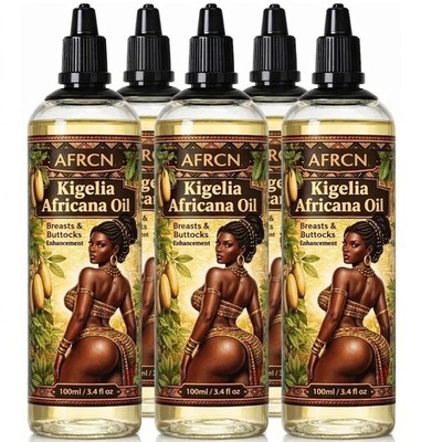 (5 Pack) Kigelia Africana Oil Male Female Breast and Buttock Enhancement - 100ml