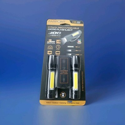 2 pk Farpoint micro rechargeable micro-flashlight (3 mode switch) | eBay