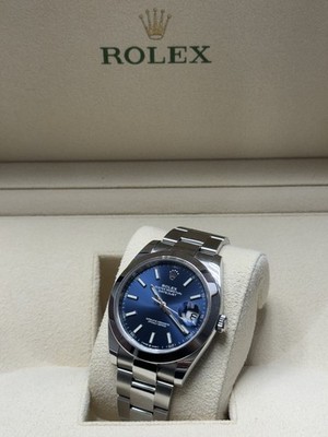 Rolex Datejust 41mm BRAND NEW FULL SET BOX AND PAPERS Blue Index Dial 126300