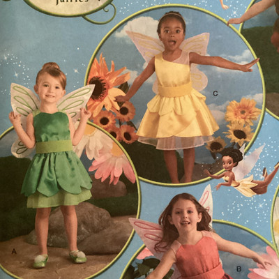Simplicity Pattern 2872 Disney Fairies Costumes Sizes 3 - 8 includes Tinker Bell