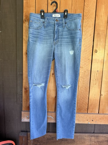 Madewell Women’s High Rise Skinny Jeans Light Wash Distressed Blue Denim