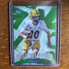 2025 Bowman Football Eli Holstein Green College Rule Playbook 86/99, CRP-10, A1