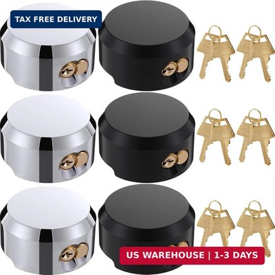 Black Silver 6 Pack Hidden Shackle Padlocks Puck Lock Keyed Alike Heavy Duty 2-7