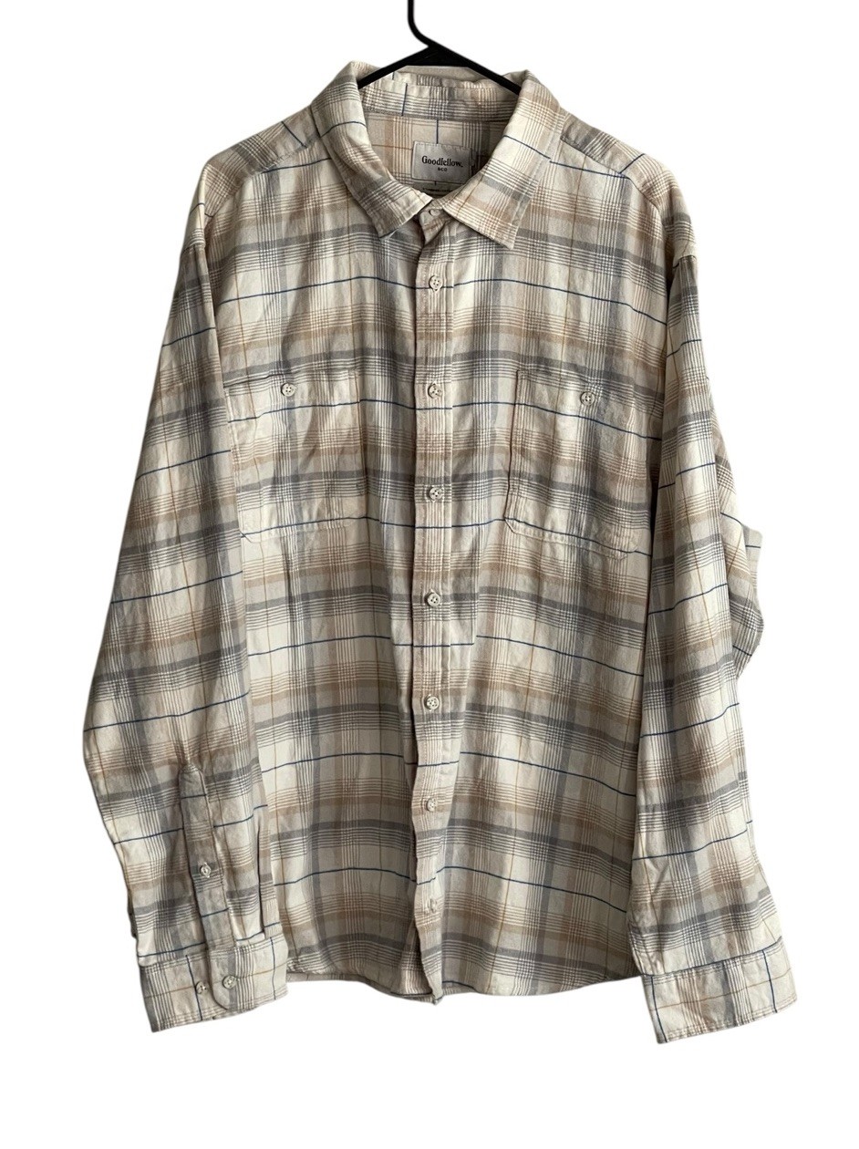 Classic Men's Midweight Plaid Flannel Button-Down Shirt Size 2XL NWT  