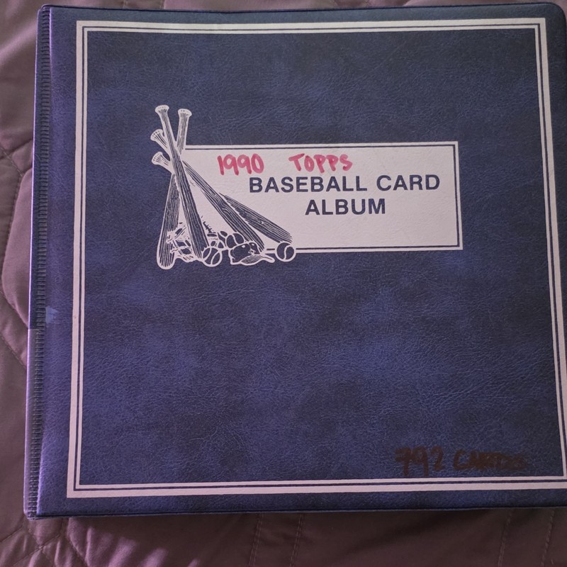 Topps 1990 Baseball Card Album 3-Ring Binder 792 Cards 9-Pocket Blue