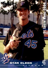 2004 St. Lucie Mets #22 Ryan Olson Oakhurst California CA Baseball Card