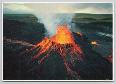 Postcard Hawaii Kilauea Volcano Eruption of Puu Kamoamoa Vent in East Rift 56H