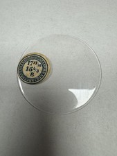 Vintage Unmarked Pocket Watch Acrylic Crystal 39.98mm 17 13/16 15 4/8 8 Clear