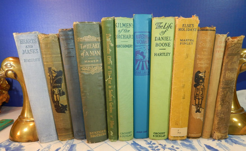12 Antique Vintage Old Books Farmhouse Library Shabby Cottage Decor Wedding