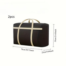 Two Extra-Large Durable Storage Bags with Double Zippers and Reinforced Handles