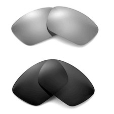 Walleva Two Pairs Polarized Lenses For Oakley Fuel Cell - Black Titanium