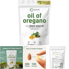 Micro Ingredients Oil of Oregano Softgels 300 Count 4X Strength