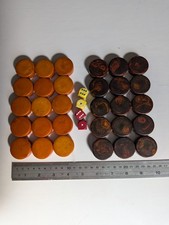 30 Chips Set Bakelite Backgammon Chocolate Brown Butterscotch Catalin 1.5x.5