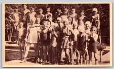 Camp Daddy Allen Hickory Run PA 1946 Children Swim Group Photo AA585