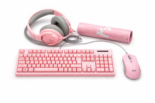 Pink Gaming Combo Set 4in1 Keyboard Mouse Headset Mousepad BTO CM-418 PK