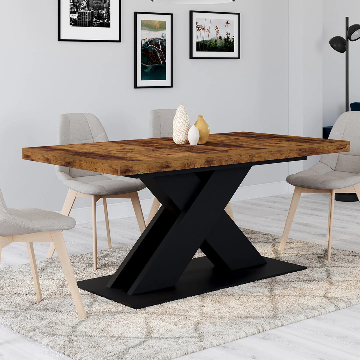 Table à manger extensible rectangle ALICIA pour optimiser votre salle à manger - 4
