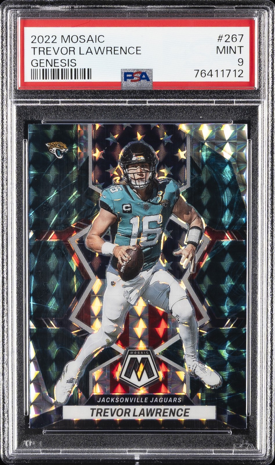 2022 PANINI MOSAIC GENESIS #267 TREVOR LAWRENCE PSA 9