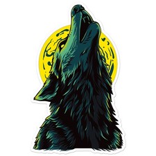 Wolf And Moon - Vinyl Decal Sticker - Car Window Laptop - Ebn8626