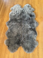 Sheepskin Gray Fur Rug 72 x43